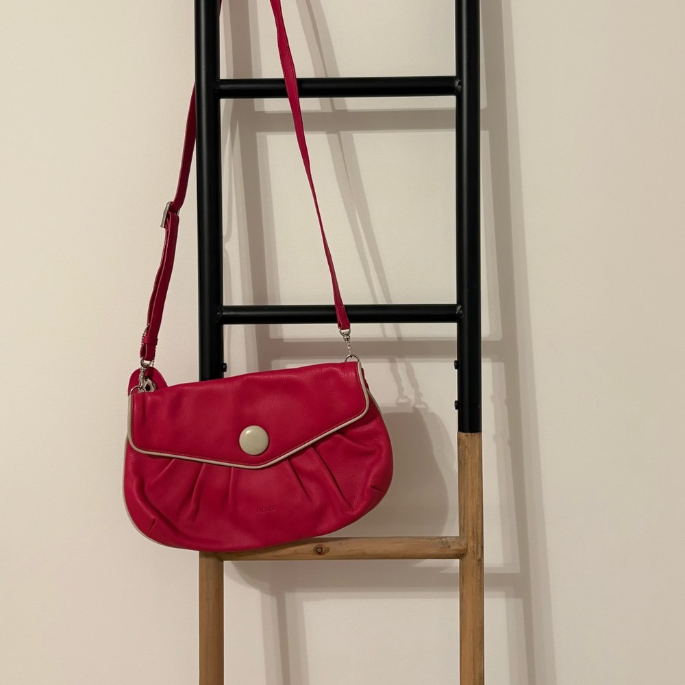 Womens Picard Leather - Retro Pink Bag cross body clutch